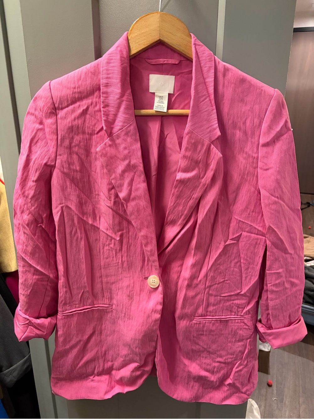 H&M Bright Pink Single-Button Blazer